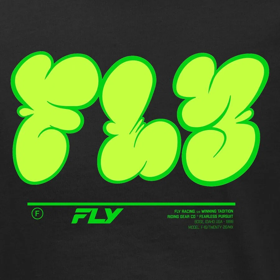 Молодежная футболка с граффити Fly Racing, Black — фото 2