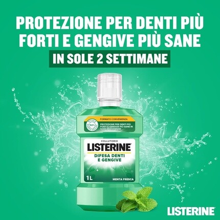 LISTERINE Ополаскиватель для полости рта для защиты зубов и десен со вкусом свежей мяты Ополаскиватель для полости рта при воспаленных деснах для укрепления зубов с фторидом Гигиена полости рта для здоровых десен 1 л — фото 3