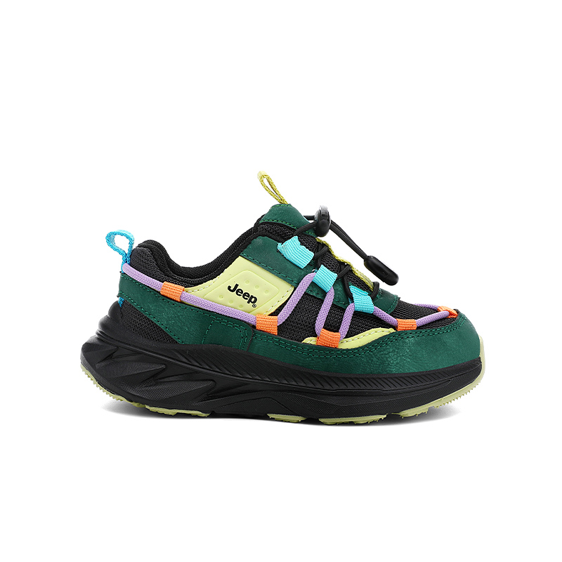 Jeep Беговые кроссовки Running Collection Cushioning Breathable Low top черно-зеленые для детей — фото 4