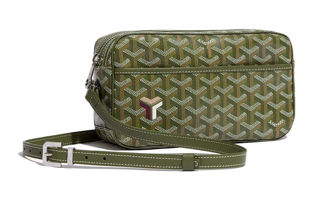 

GOYARD Сумка-мессенджер Cap Vert из парусины с кожаной сумкой-мессенджером для фотоаппарата, сумка через плечо, сумка-трубы унисекс, зеленый/хаки