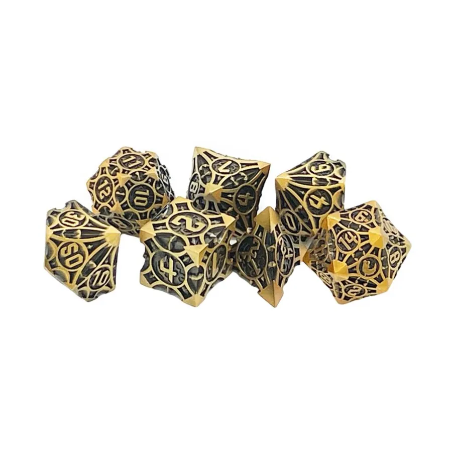 

Поли-набор - Древнее золото (7), Metal Dice - Gnome Forged