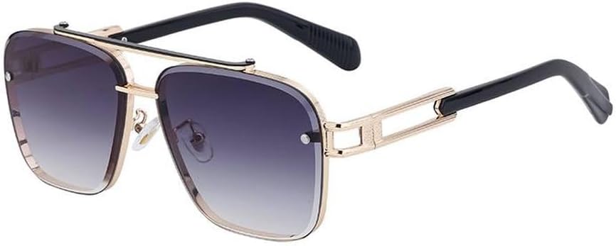 

Солнцезащитные очки в металлической оправе для мужчин и женщин, роскошные, модные, большие, ретро, ​​с защитой от ультрафиолета UV400, SUN2112 Generic, C2golddoublegray