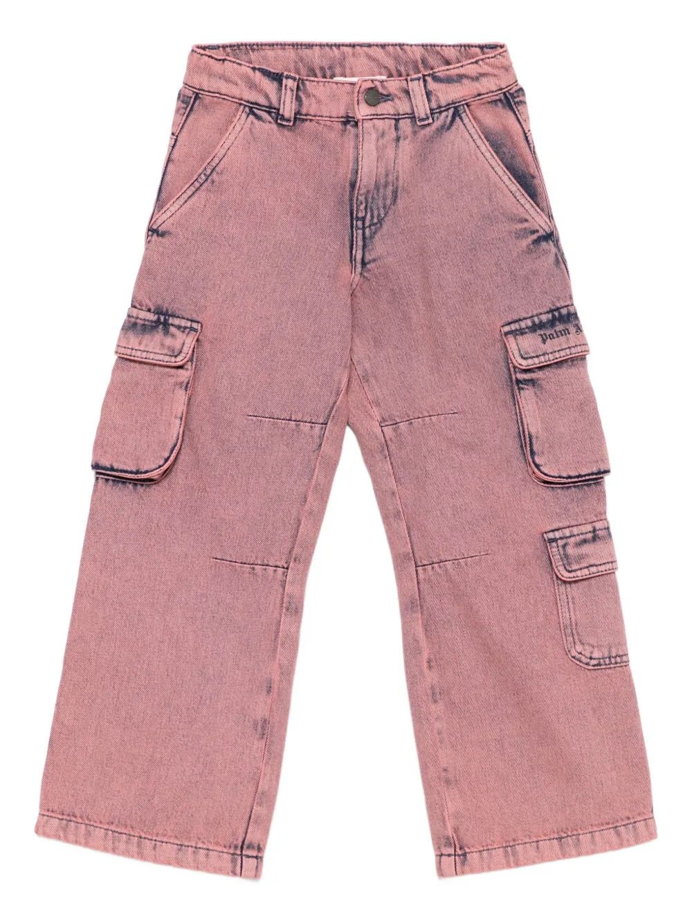 

Джинсы с карманами-карго Palm Angels Kids, розовый