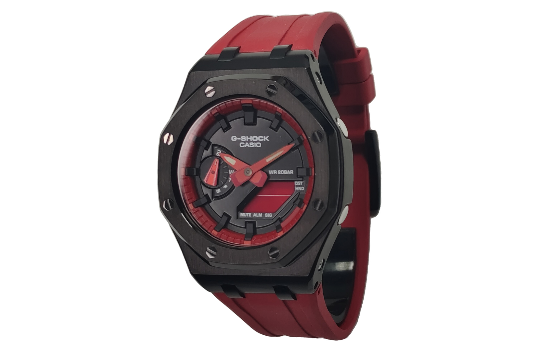

CASIO Часы Retrofit Series Electronic Movement Fluoroelastomer Strap Watch Men's Watch Red Watch Dial