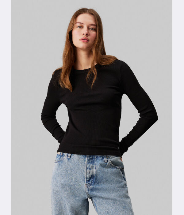 

Блуза Calvin Klein Jeans Slim Fit, черный