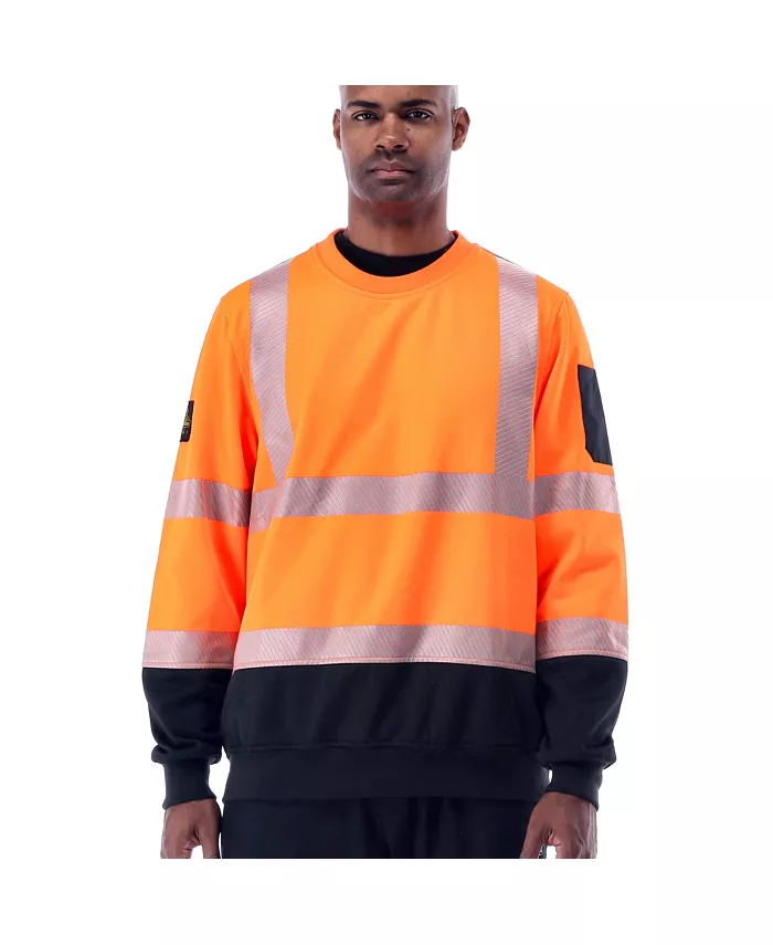

Мужской HiVis свитшот с рефлективной лентой — высоковидимый безопасный пуловер RefrigiWear, оранжевый