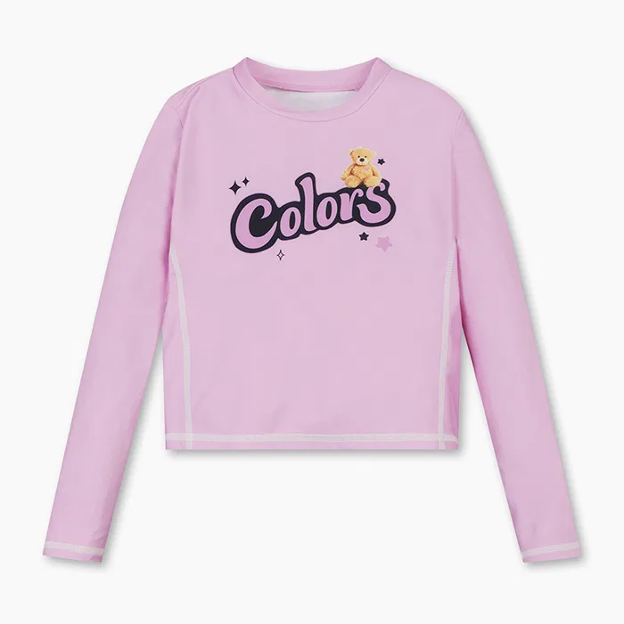 Детский укороченный комплект рашгарда Water светло-фиолетовый от Benetton Kids — фото 3