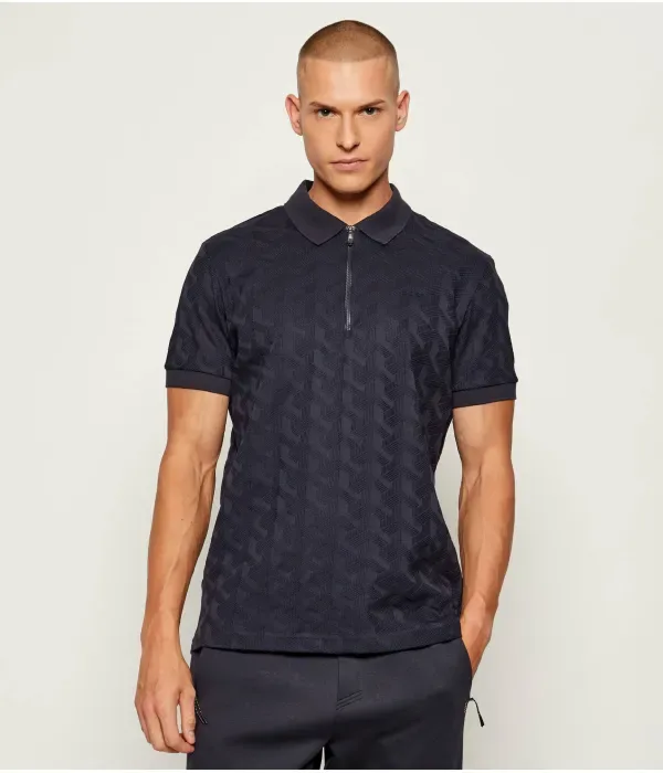 Поло PL_Mirror QZ relaxed fit Boss Green, темно-синий