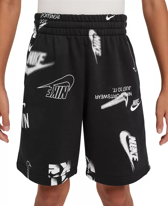 

Большие детские шорты French Terry для спорта Nike, черный