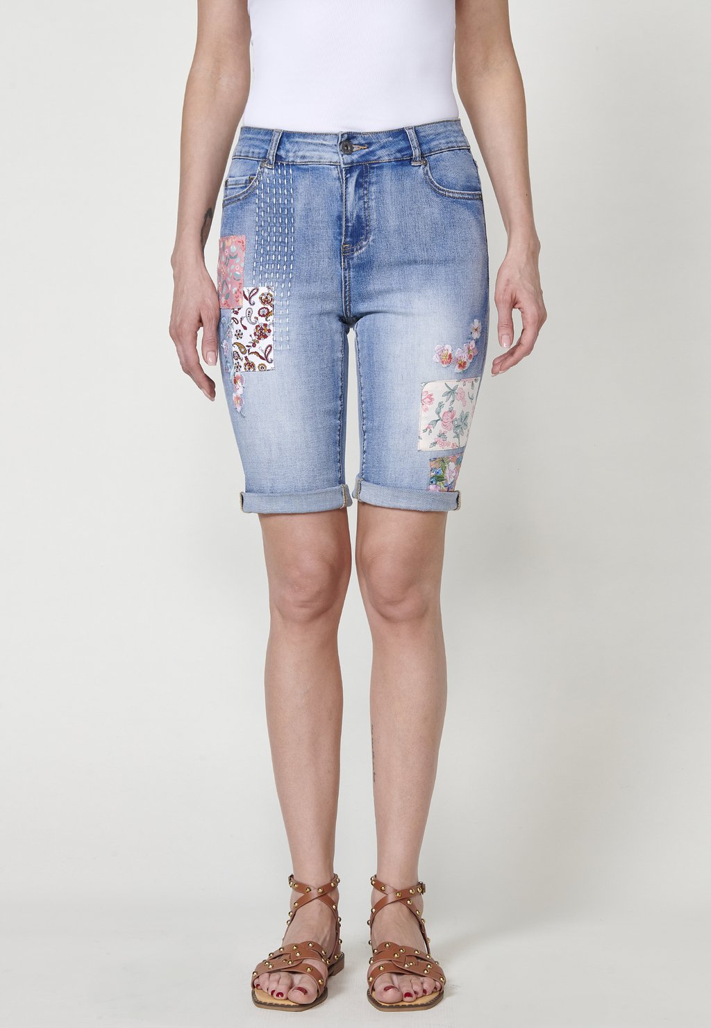 

Джинсовые шорты PATCH AND EMBROIDERY Koroshi, светло-голубой