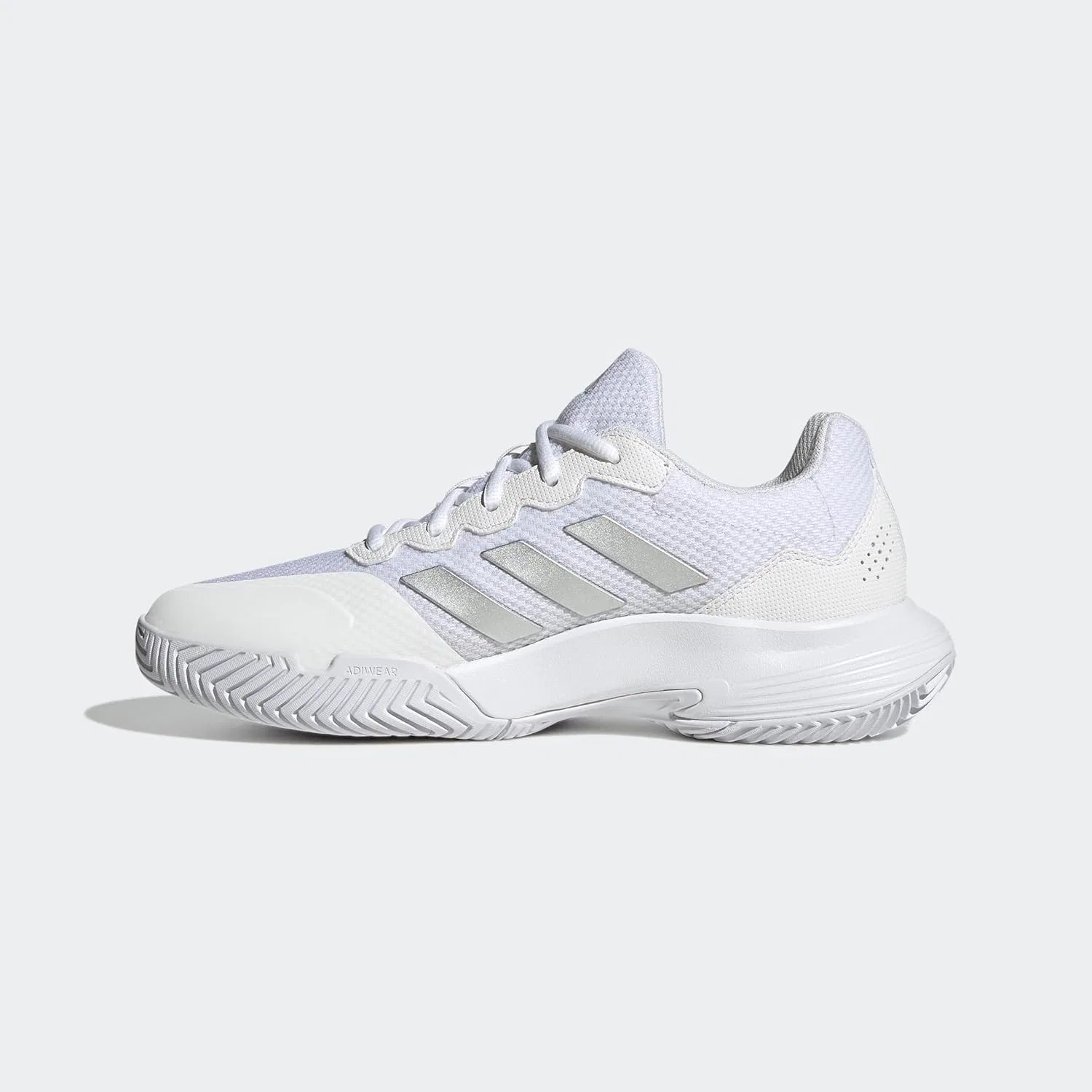 Кроссовки теннисные Adidas Gamecourt 2, White/Silver Metallic/White — фото 3