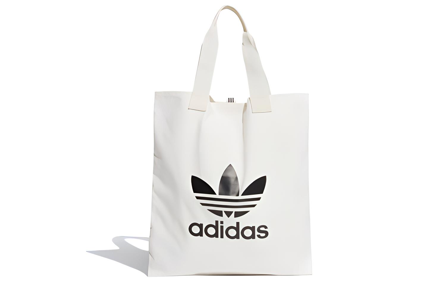 

Хлопковая сумка-шоппер, повседневная унисекс Adidas Originals, розово-белая/черная