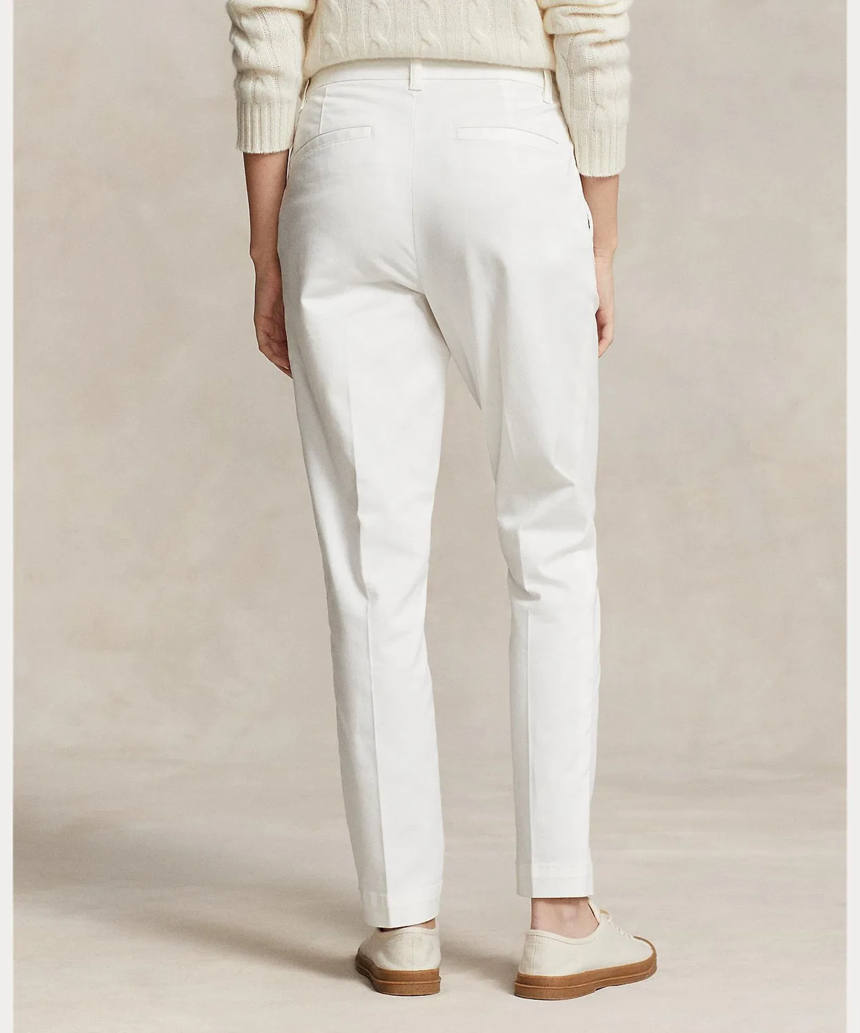 Чиносы укороченные slim fit из твила, Polo Ralph Lauren, белый — фото 4