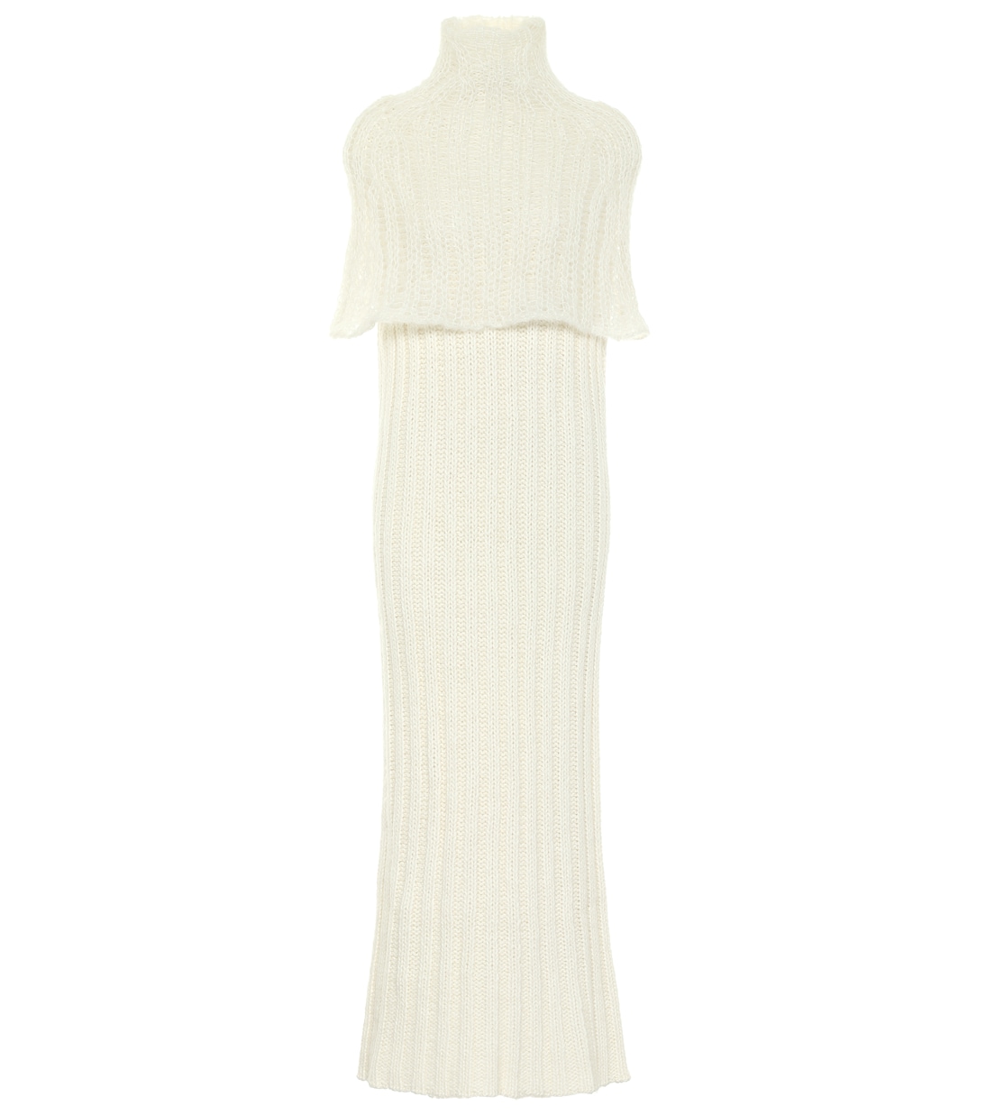 

Платье миди из шерстяной смеси в рубчик Jil Sander, Coconut