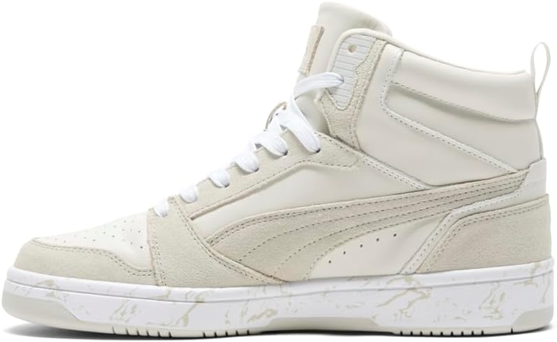 Мужские кроссовки PUMA Rebound V6 Marble высокие повседневные - серые — фото 3