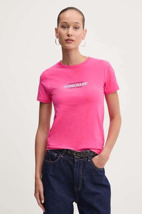 

Футболка Guess Jeans, розовый