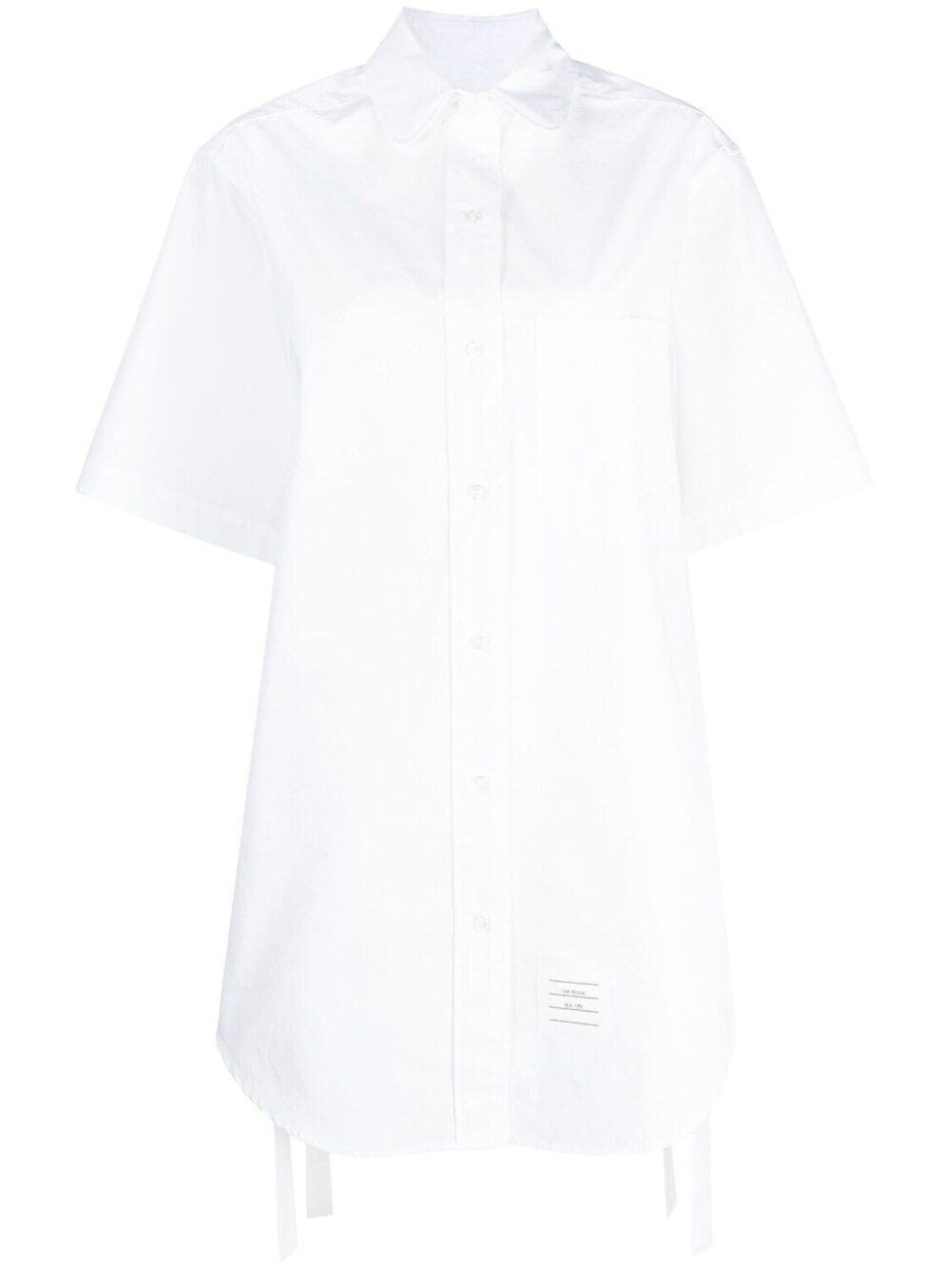 

Thom Browne платье-рубашка мини Heavy Poplin со сборками, белый