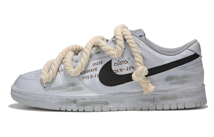 

Кроссовки Nike Dunk Skateboarding Shoes Women's Low-top Grayish Blue/black, серый