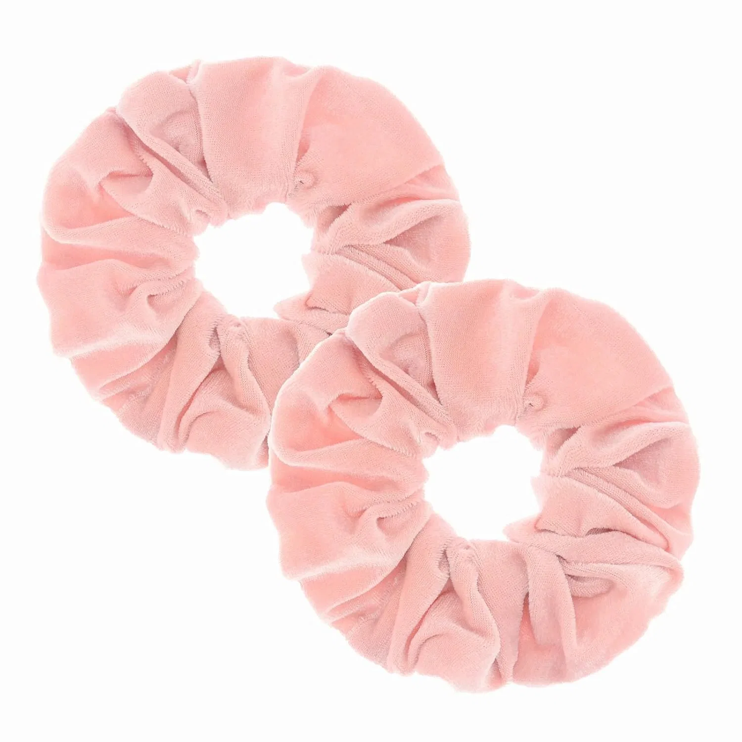 Набор из 2 больших бархатных резинок для волос (персиковый) Pidoudou, 2 Peach