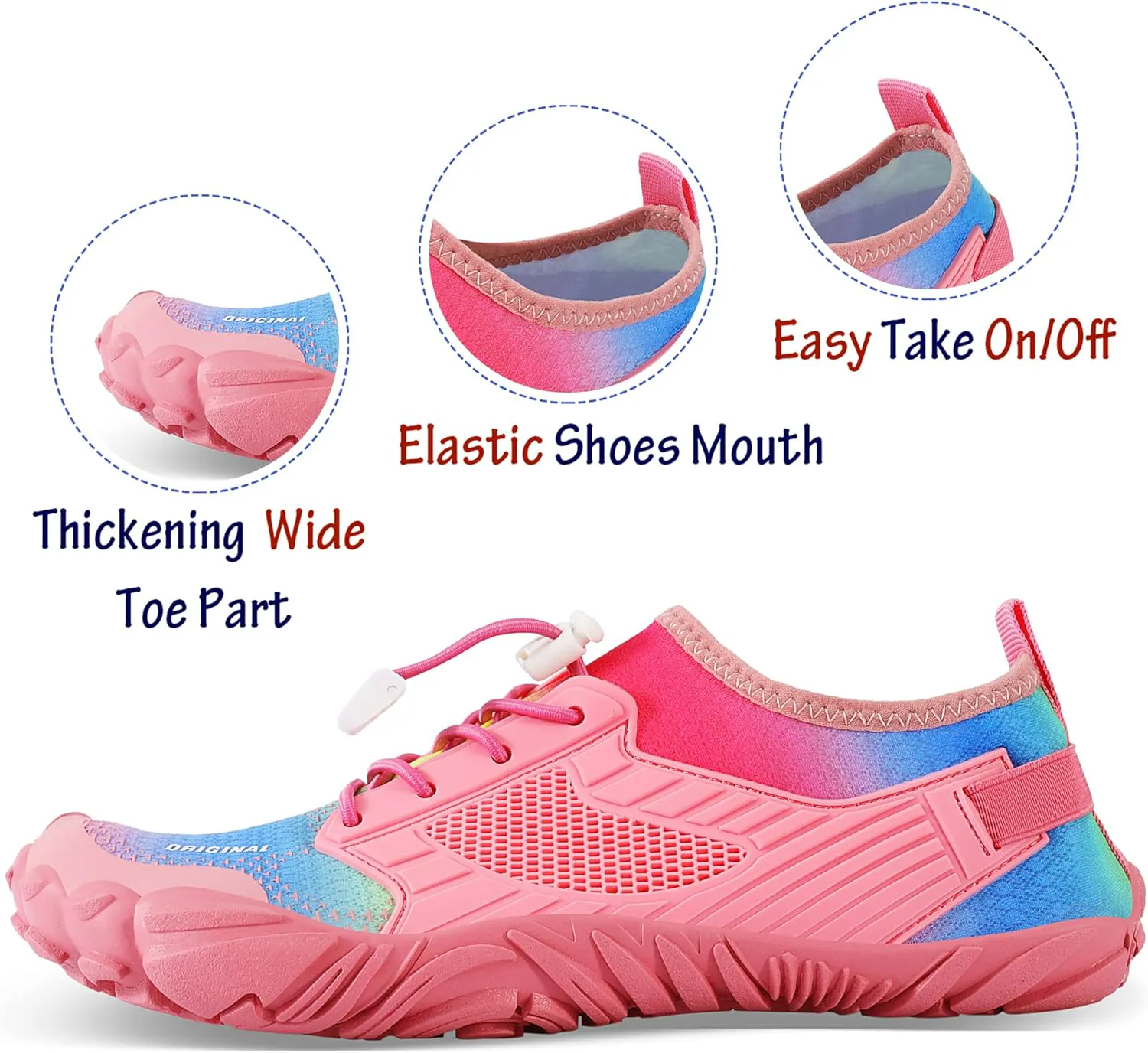 

Мужские и женские водные спортивные кроссовки, слипоны с быстрым высыханием для бассейна, пляжа, серфинга, прогулок и аквапарка JointlyCreating, розовый