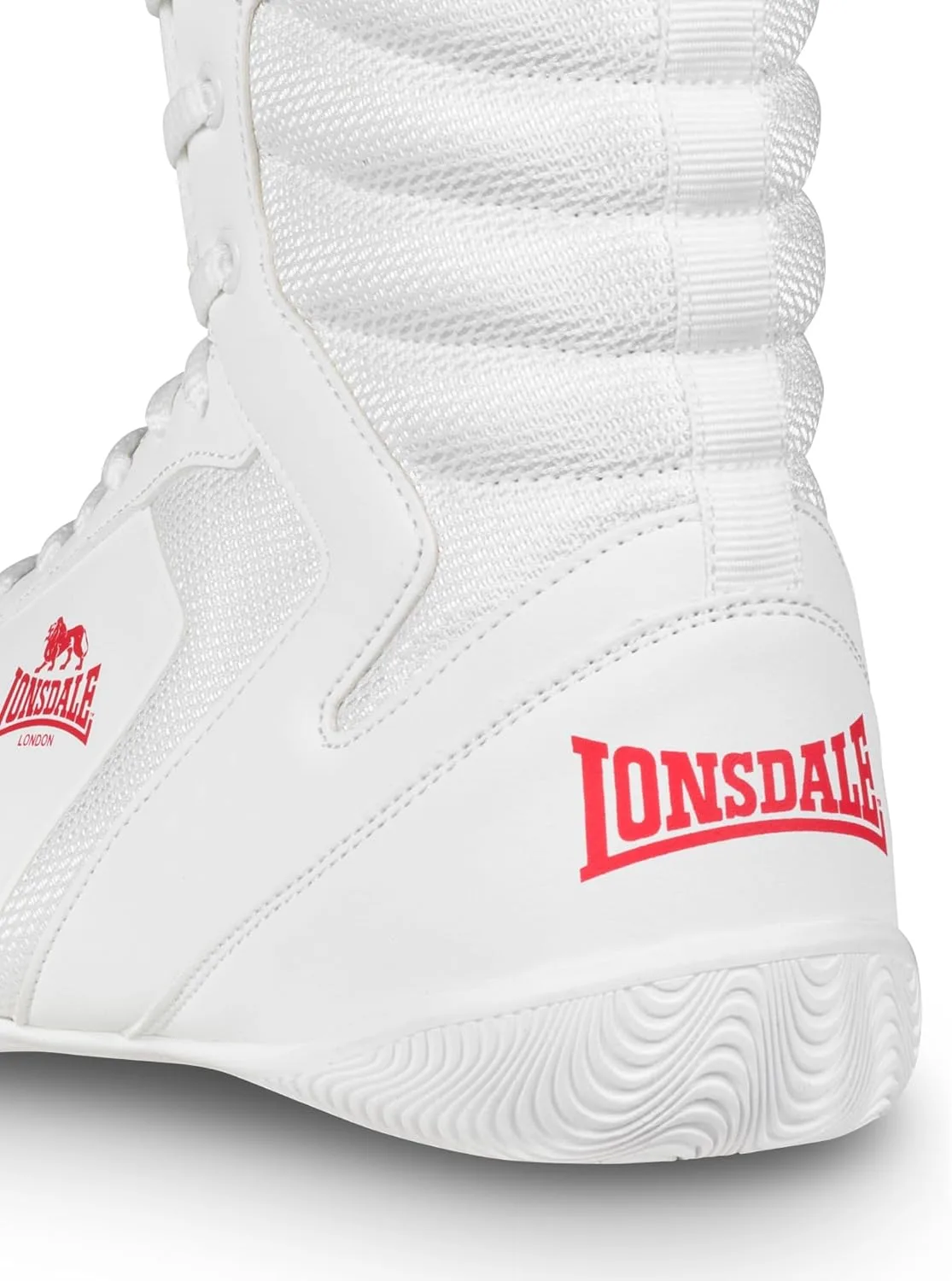 Боксерские ботинки Lonsdale Unisex Heskin, белый/красный — фото 3