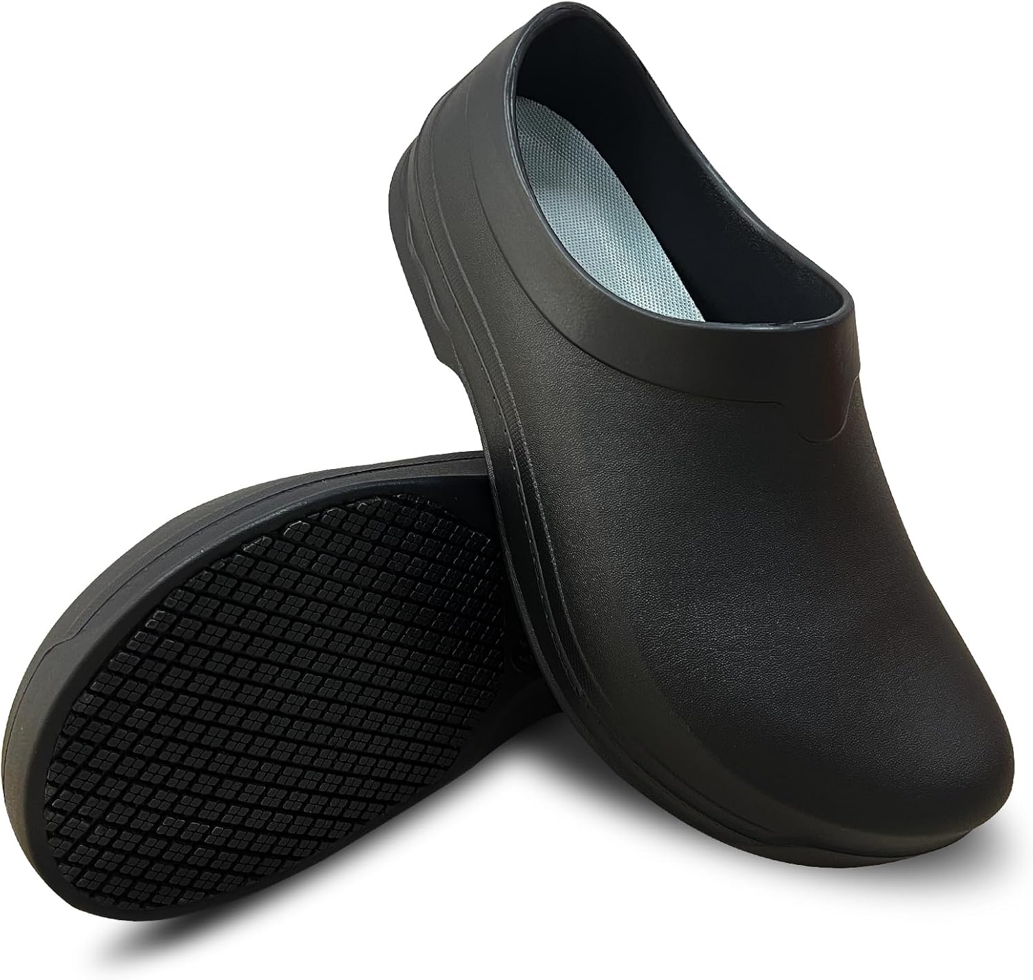 

Мужские и женские сабо для работы повара, с противоскользящей подошвой, удобные, водоотталкивающие, унисекс, для медсестер, кухни и ресторана Ffylen, черный