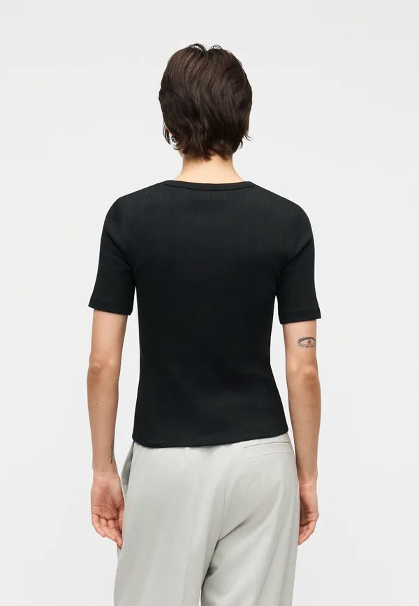 Футболка с разноцветным нано-логотипом на воротнике. Calvin Klein, Black — фото 3