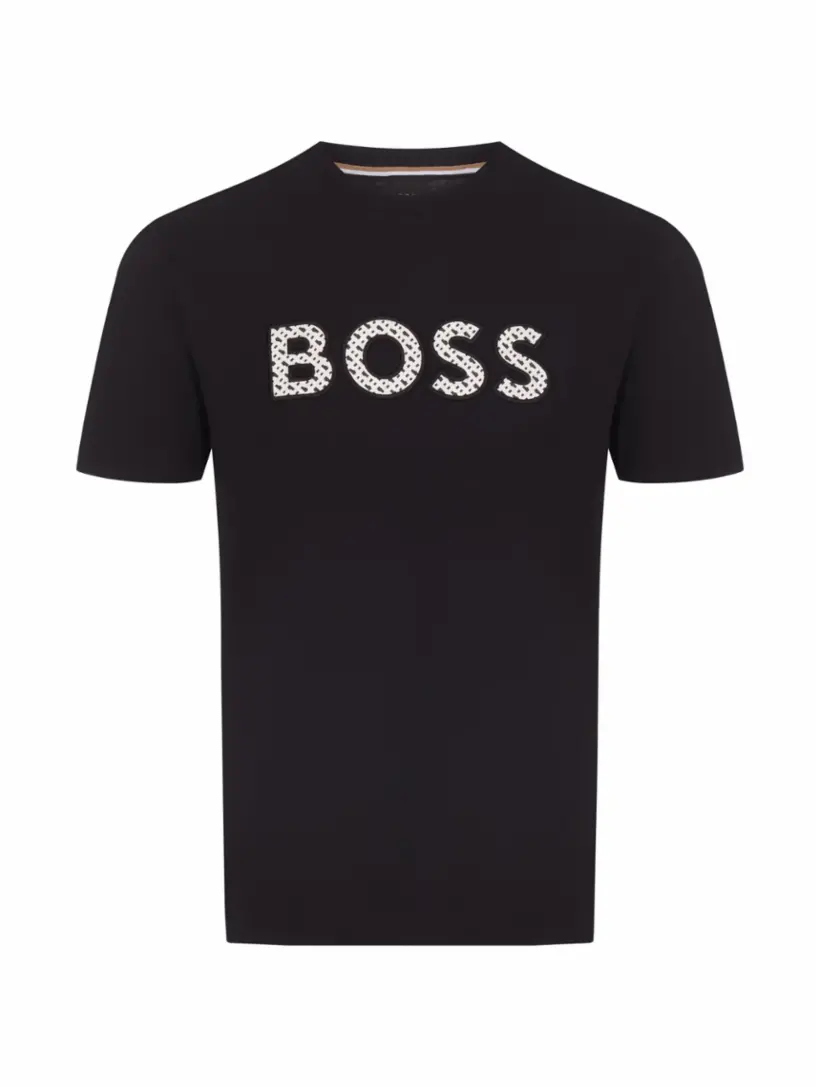

Хлопковая футболка с логотипом BOSS, черный