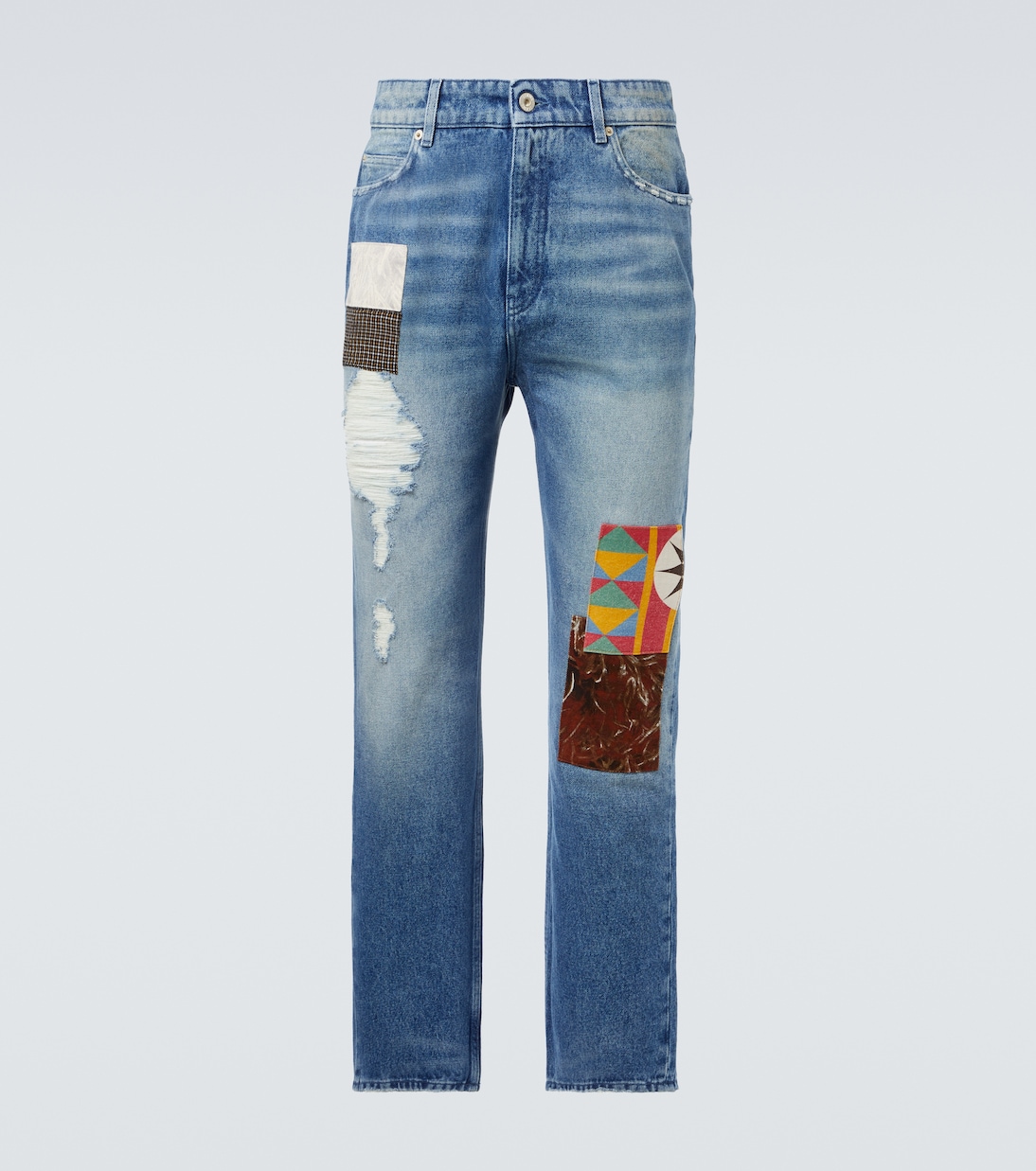 

Прямые джинсы в стиле пэчворк Loewe, Medium Blue