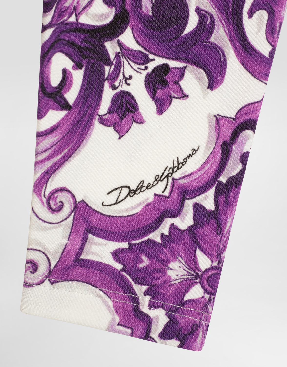 Леггинсы из интерлока с принтом "майолика" Dolce&Gabbana, мультиколор — фото 4