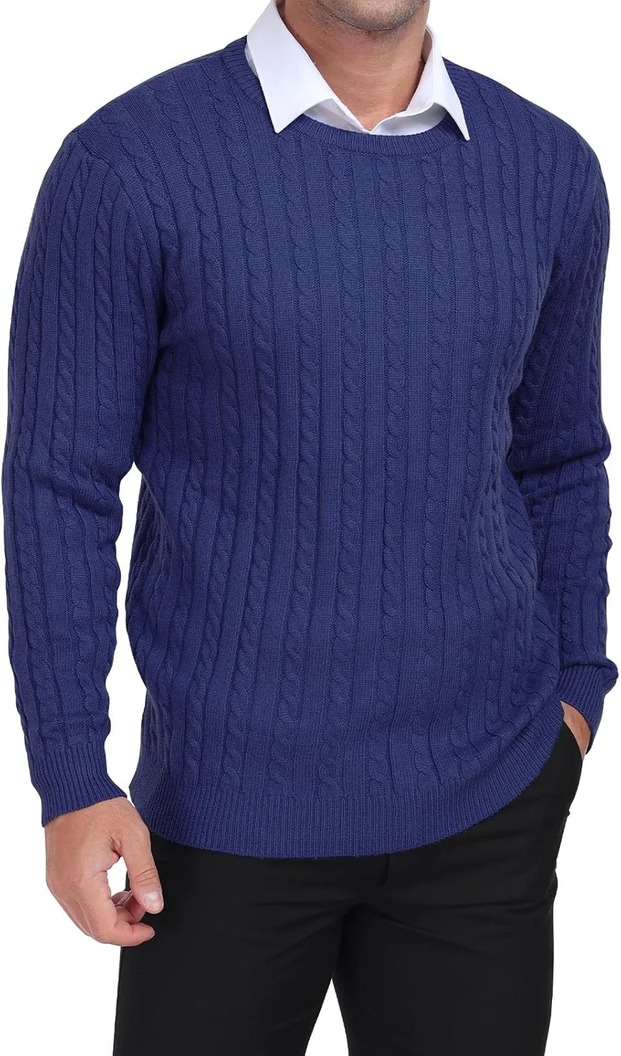 

Мужской свитер с косой вязкой KUYIGO