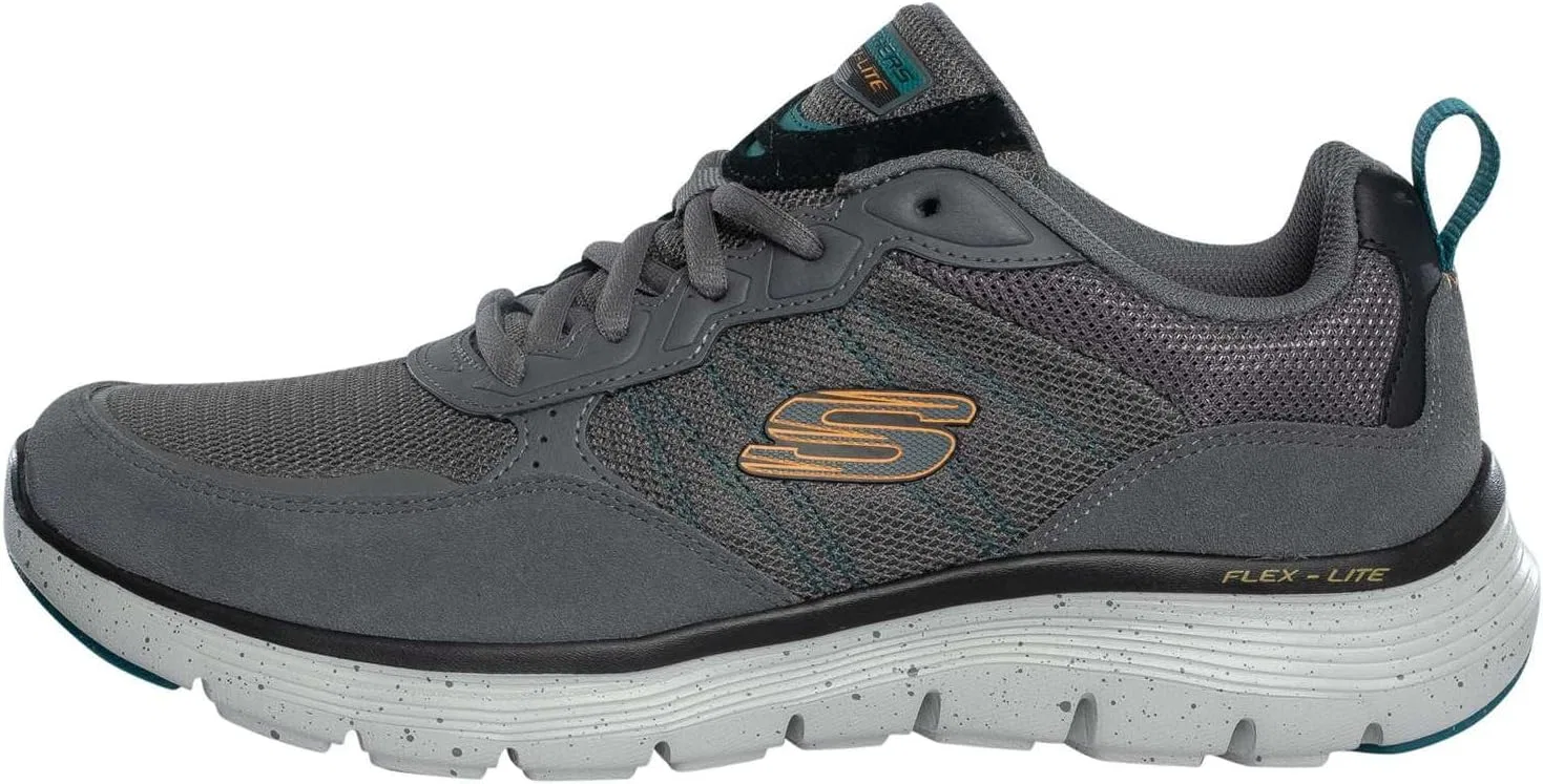 Мужские кроссовки Skechers Flex Advantage 5.0, Charcoal Suede Mesh Duraleather Multi Trim — фото 2