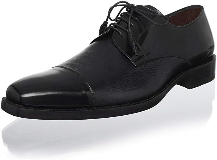 

Мужские туфли с закрытым носком - из оленей кожи и полированной телячьей кожи с элегантными кисточками - ручная работа в Испании Mezlan, черный