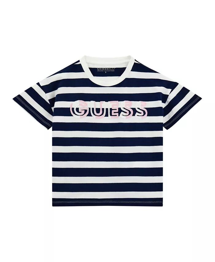 

Футболка с коротким рукавом Yarn Dye для больших девочек GUESS, синий