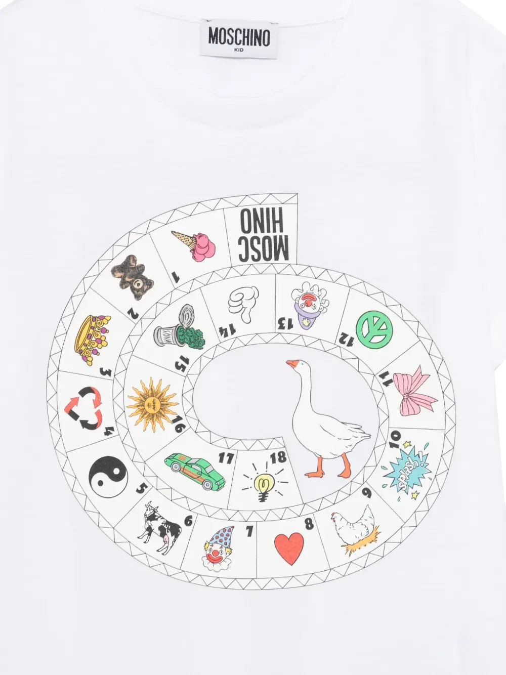 Футболка с графичным принтом Moschino Kids, белый — фото 3