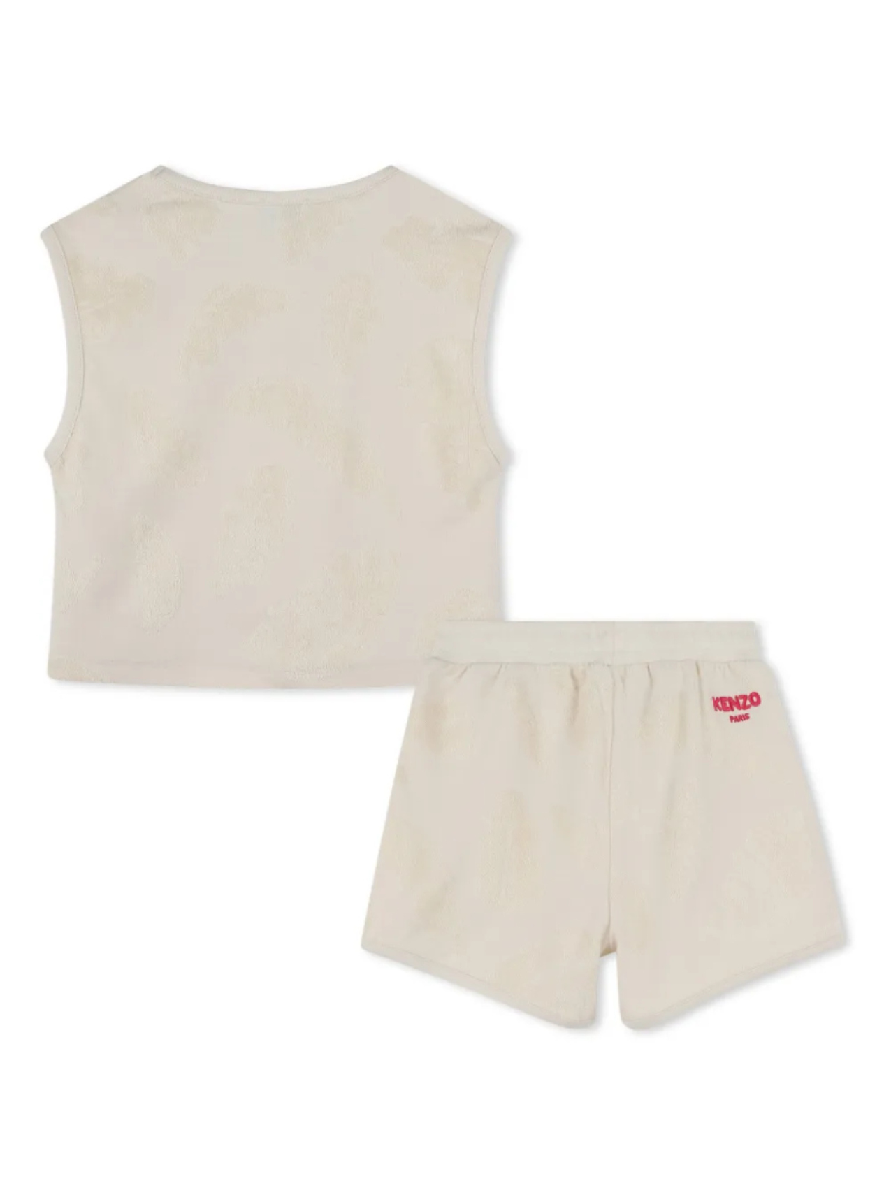 Kenzo Kids махровый комплект из топа и шортов, нейтральный — фото 2