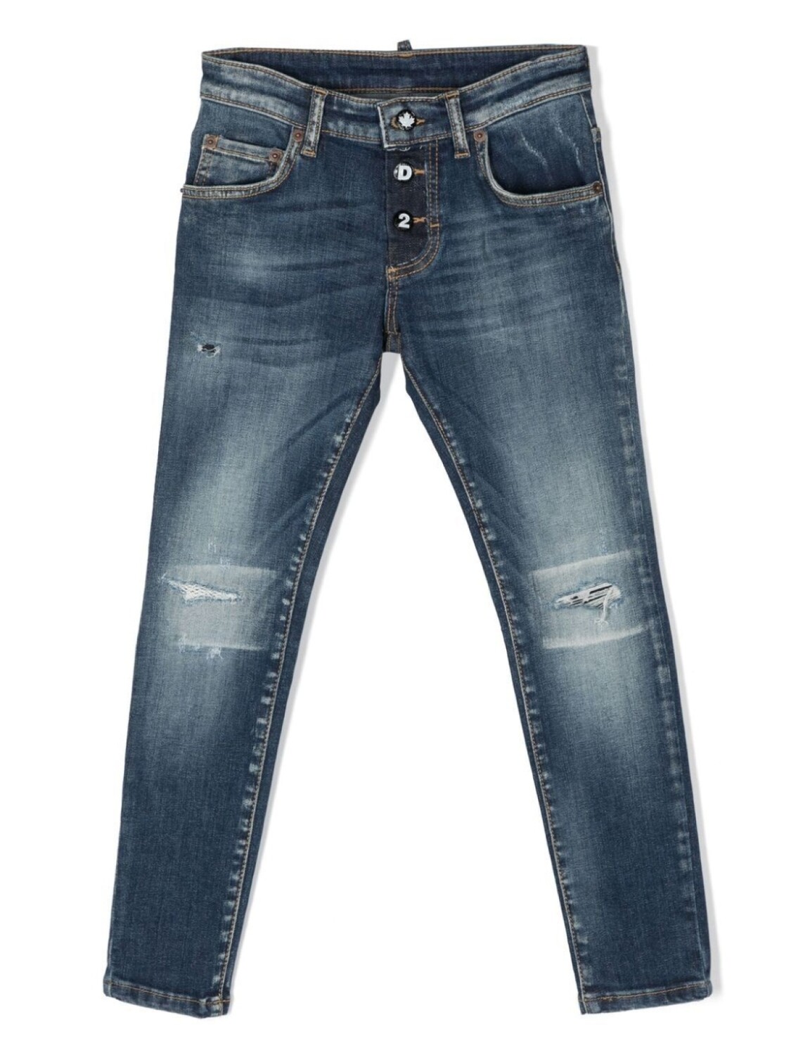 

Dsquared2 джинсы скинни с эффектом потертости, синий