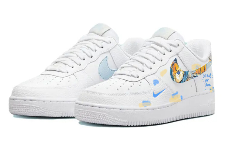 

Кроссовки Nike Air Force 1 Skateboard Shoes Women's Low-Top White Blue, Белый, Кроссовки Nike Air Force 1 Skateboard Shoes Women's Low-Top White Blue