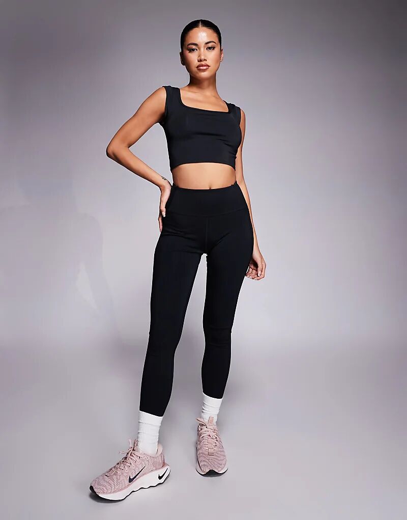 

4505 Active, топ с квадратным вырезом и рукавами-крылышками, черный