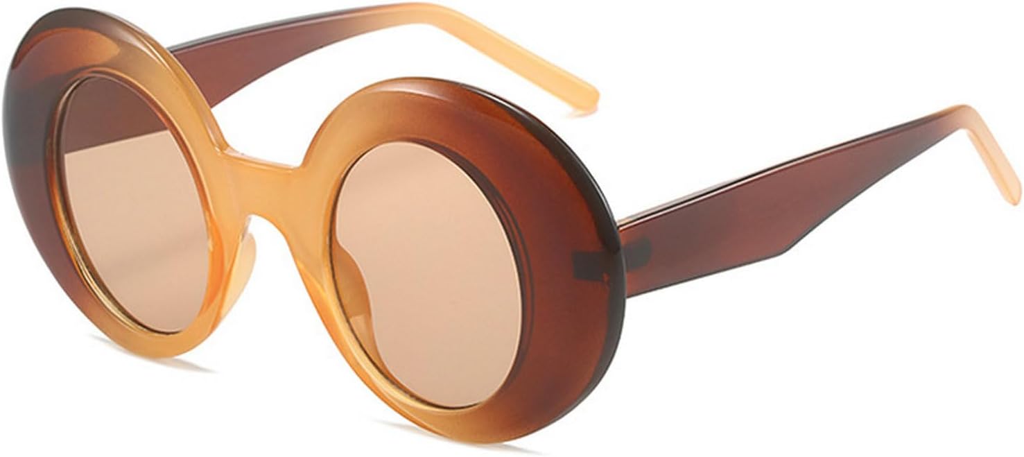 

Солнцезащитные очки Laureles овальной формы для женщин и мужчин, круглые, с градиентным переходом, в стиле Y2k, винтажные панк-очки, защита от ультрафиолета UV400, Brown