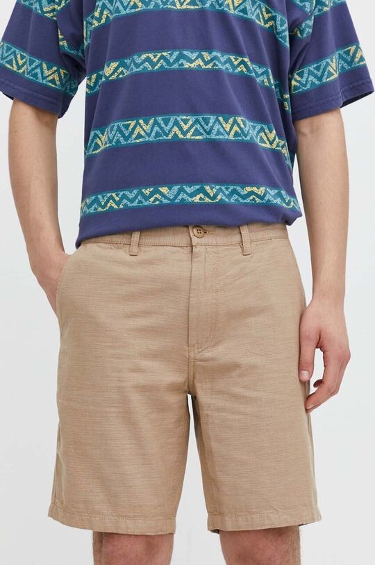 

Хлопковые шорты Quiksilver, бежевый, Коричневый, Хлопковые шорты Quiksilver, бежевый