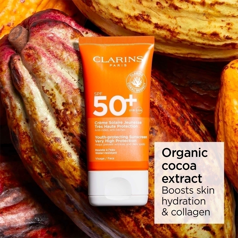 Солнцезащитный крем для лица с защитой от солнца и омоложением SPF 50+ Clarins, 50 мл — фото 3