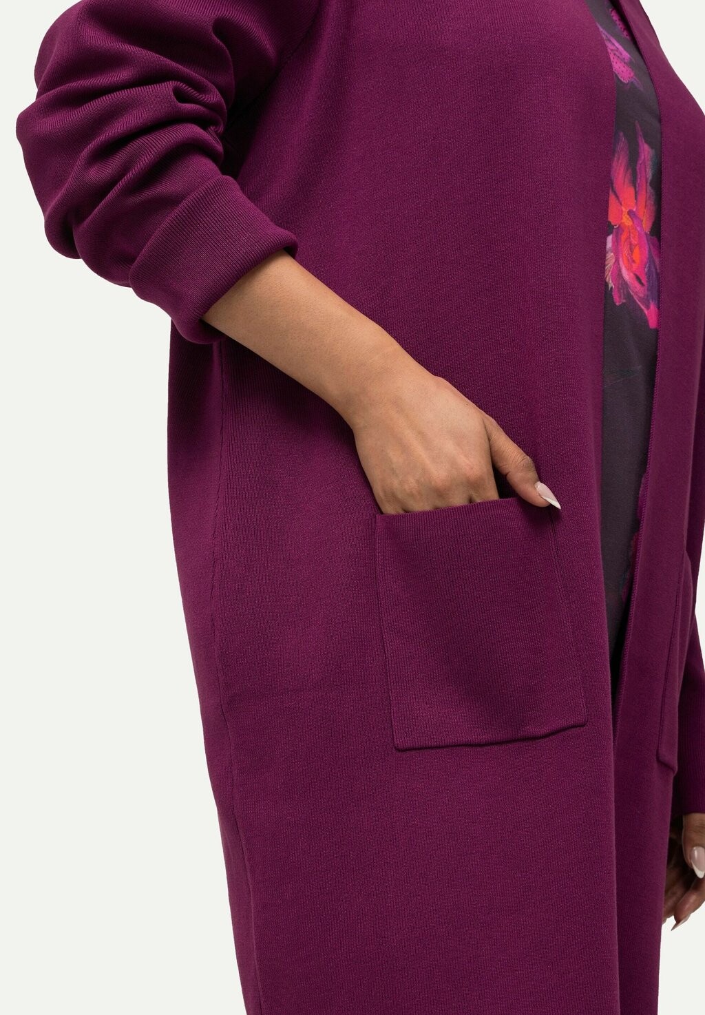 

Кардиган LONG OPEN FRONT Ulla Popken, темно-фиолетовый