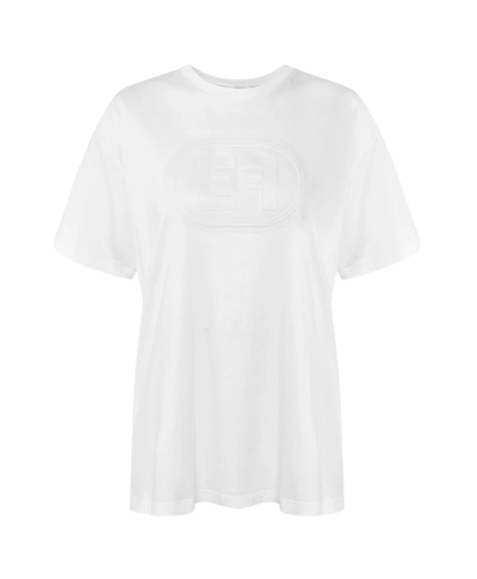 

Футболка с тисненым логотипом Elisabetta Franchi, белый