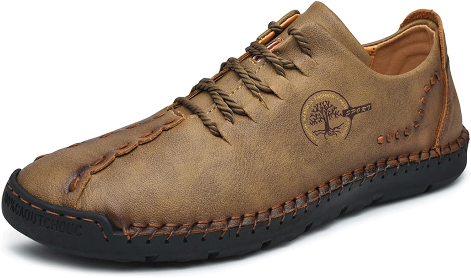 

Мужские кожаные повседневные лоферы VOCECO, удобные мягкие дышащие шнурованные легкие туфли, хаки