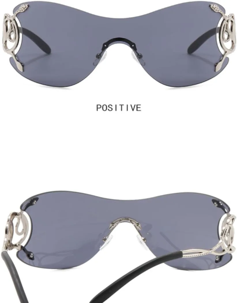 

Роскошные солнцезащитные очки для женщин и мужчин, винтажные, цельные, без оправы, в стиле панк, женские, для путешествий, ветрозащитные, UV400 VVTWSSW, Gradient Blue