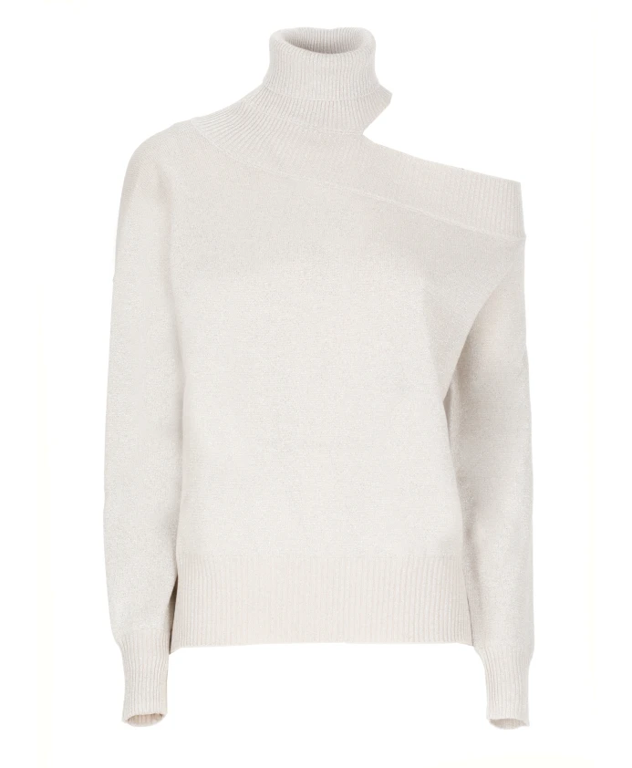 

Бежевый свитер из шерстяной смеси с люрексом D.Exterior, бежевый