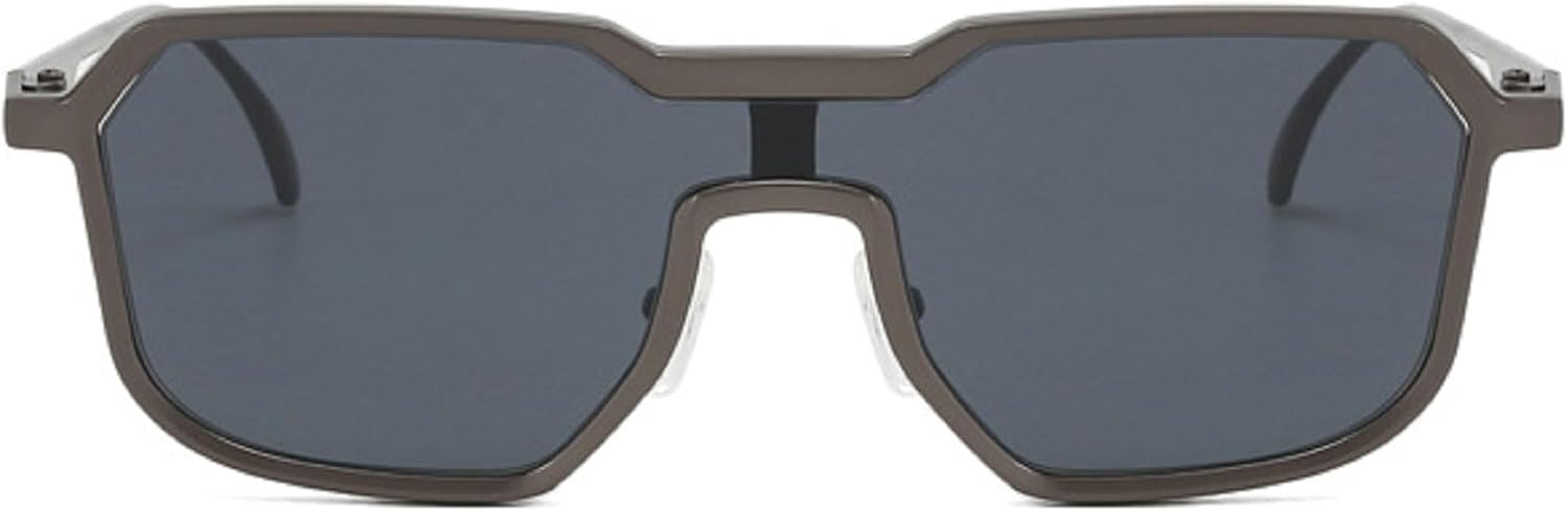 

Крупные квадратные солнцезащитные очки-пилот для мужчин и женщин, винтажные, в большой оправе, цельные, с металлическим каркасом и градиентным переходом цвета mincl, Brown Gray