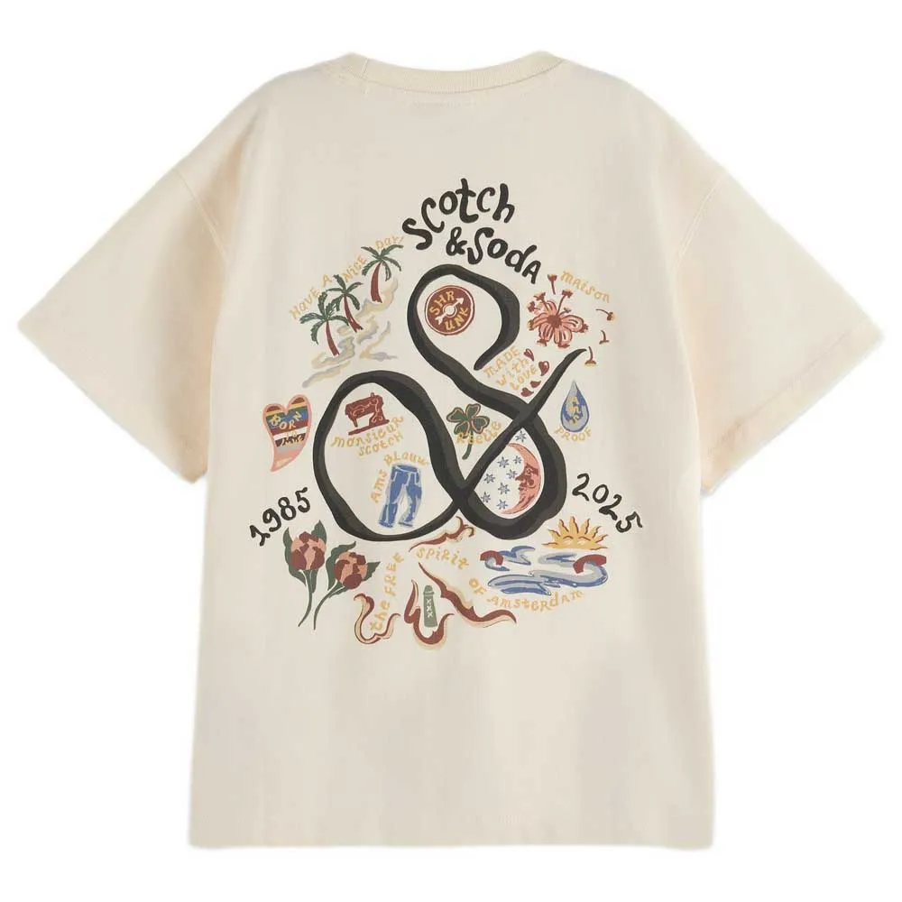 Футболка с коротким рукавом Scotch & Soda, посвященная 40-летию бренда, бежевый — фото 2