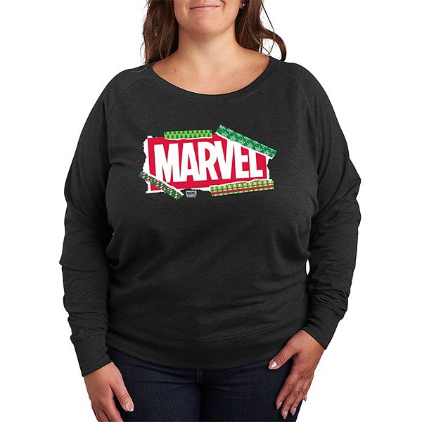 

Футболка с длинным рукавом French terry с логотипом для plus size Marvel, Heather Charcoal, Черный, Футболка с длинным рукавом French terry с логотипом для plus size Marvel, Heather Charcoal